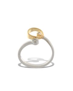 Yvette Ries bicolor Sterling-Silber Ring mit synt. Zirkonia 497042180