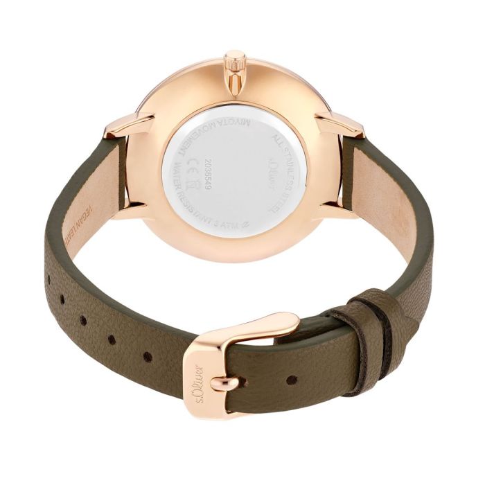 Braun Uhren Damen S Oliver Damenuhr Lederband Grün 2036549