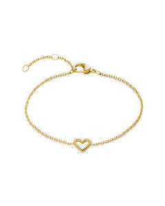 Boccia Titan Damenarmband vergoldet Herz 03070-02
