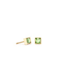 COEUR DE LION Brilliant Square small Ohrringe gold grün 0501210516