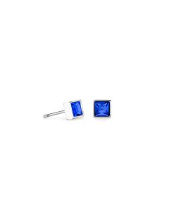 COEUR DE LION Brilliant Square small Ohrstecker silber blau 0501210717