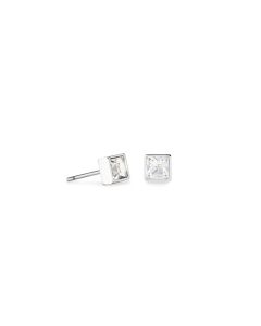 COEUR DE LION Brilliant Square small Ohrstecker silber kristall 0501211817