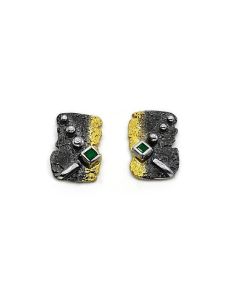 EvaStone Design Ohrstecker Silber Smaragd 1126EB-E