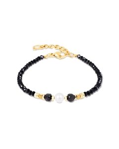 Coeur de Lion Armkette Astoria Noir Pearl Gold 1141-30-1300