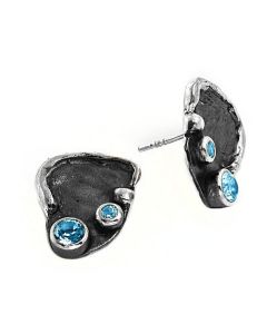 EvaStone Design Ohrstecker Silber Topas 1177ED-BT