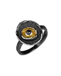 EvaStone Design Ring Silber schwarzer Diamant 1235RB-BD