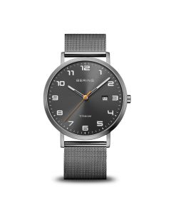 Bering Herrenuhr Titan grau 18640-377