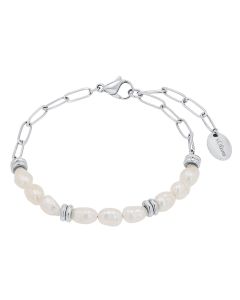 S.Oliver Edelstahl Damen Armband Süßwasserzuchtperle 2039728 SOJ-0219-B-50