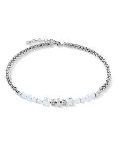 Coeur de Lion Halskette Cube Nexus silber-weiß 3022101417
