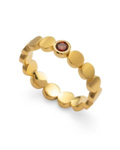 bastian inverun vergoldeter Silber Ring Red Light 46080
