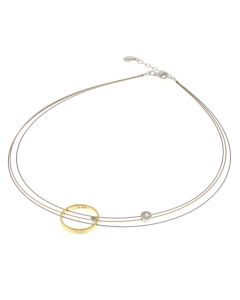 Yvette Ries Collier Edelstahl und Silber mit synth.Zirkonia 493542180001