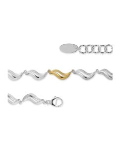 Bastian Silber Armband Flow teilvergoldet 49790