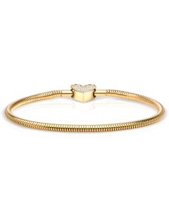 Bering Armband Arctic Symphony vergoldet Glitzer Herz 618-20-X0