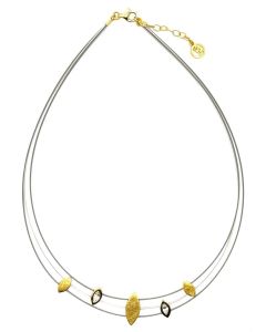 Yvette Ries Collier 925/000 Silber teils Gold plattiert mit Swarovski Kristall 693542680005
