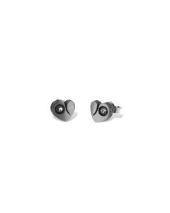 Finnlandschmuck Nordform Herz-Ohrstecker Bergkristall A-4-215