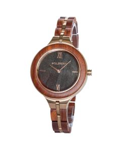 Holzkern Armbanduhr KLARTRAUM-Padouk-Leadwood-Icon