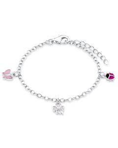 Prinzessin Lillifee Armkette Schmetterling, Marienkäfer & Kleeblatt Silber 9082414
