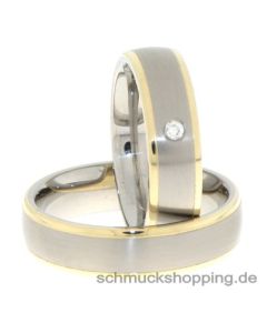 Coll. Ruesch Partnerring Edelstahl mit 585/- Gold