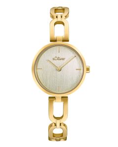 S.Oliver Damenuhr Edelstahl IP Gold 2033524