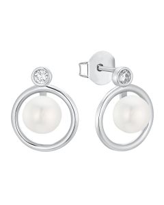S.Oliver Silber Ohrstecker Perle SOJ-0184-E-15