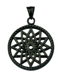 Traumfänger Mandala Anhänger groß schwarz