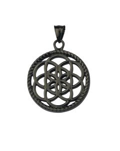 Traumfänger Blume des Lebens Anhänger midi black