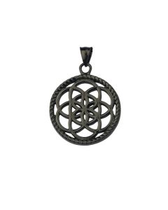 Traumfänger Blume des Lebens Anhänger klein black