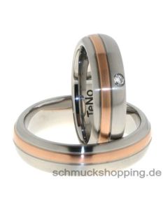 TeNo Partnerring Edelstahl mit 750/000 Rotgold