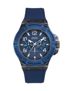 Guess Herrenuhr schwarz blau Rigor W0248G5