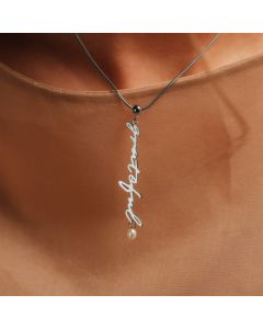 Holzkern Grateful Charm Perle Silber