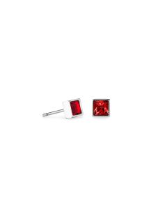 COEUR DE LION Brilliant Square small Ohrringe silber rot 0501210317