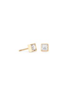 COEUR DE LION Brilliant Square small Ohrringe gold kristall 0501211816