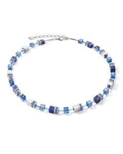 Coeur de Lion GeoCUBE®Halskette Sodalith & Hämatit blau 4017100700