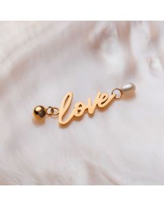 Holzkern Love Charm Perle vergoldet