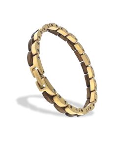 Holzkern Armband Duett-12 Zebrano-Gold