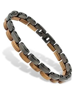 Holzkern Armband Duett-77 Eiche Grau