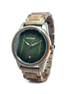Holzkern Armbanduhr EDISTO Walnuss-Blatt