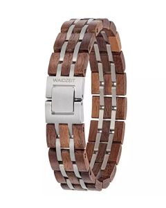 Waidzeit Armband EL-W01 Walnuss- Edelstahl mattiert