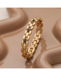 Holzkern Damen Edelstahl Armband Fairylights Ahorn Gold