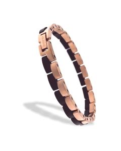 Holzkern Armband Duett-167 Ahorn dunkel und Rosegold