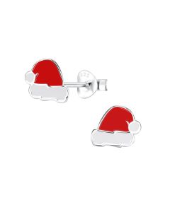 Ohrstecker Weihnachtsmann-Mütze Silber 114610