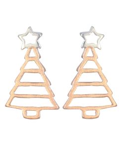 Ohrstecker Tannenbaum Silber rosévergoldet JA19553
