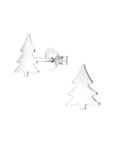 Ohrstecker Tannenbaum Silber mattiert JA19563