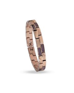 Holzkern Damenarmband Kensington Amethyst- Rosé
