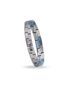 Holzkern Damenarmband Kensington Perlmutt-Silber