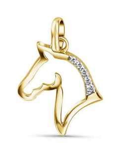 Anhänger Pferd Recycling-Silber vergoldet 54294