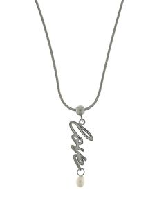 Holzkern Love Charm Perle Silber