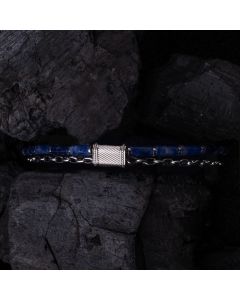 Holzkern Armband Edelstahl supersonic-marmor-silber