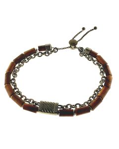 Holzkern Armband Edelstahl Supersonic_Koa-Dunkelgrau