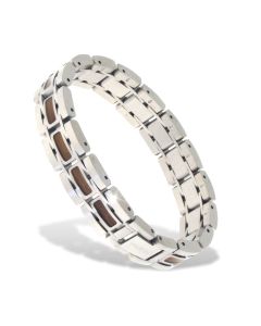 Holzkern Armband Tremolo-122 Walnuss - matt Edelstahl